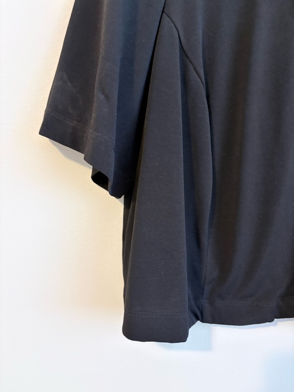 True Envy Black Ruffle Neck Open Front Top 16W Career Stretch - Picture 3 of 7